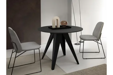 Hoban Lite Uttrekkbart Rundt Spisebord 90 cm - Svart - Møbler - Bord - Spisebord & kjøkkenbord
