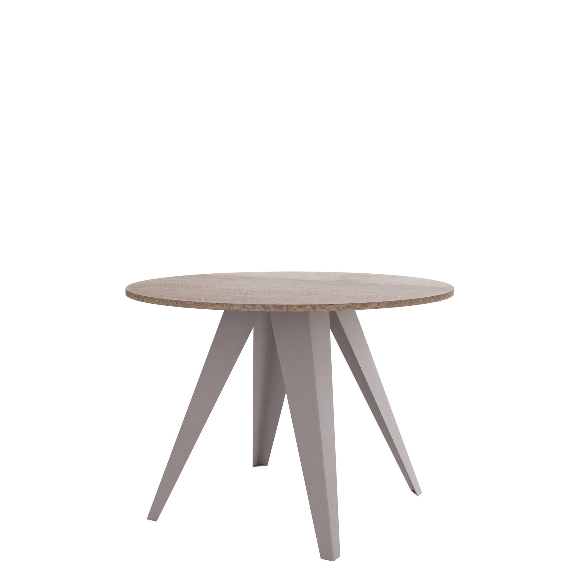 Hoban Spisebord rundt uttrekkbart 100-138 cm - beige, brun