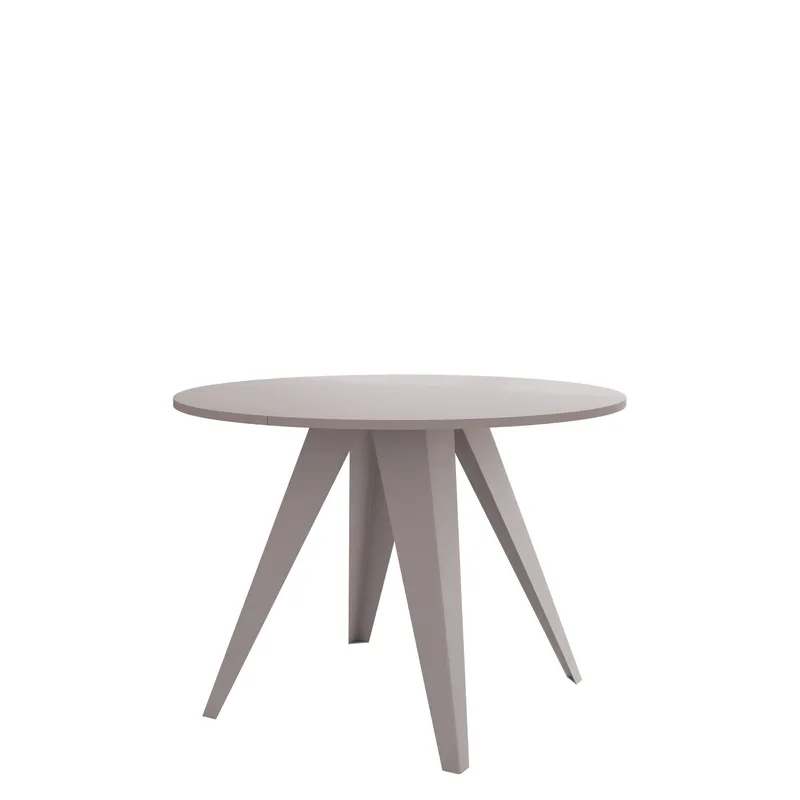 Hoban Spisebord rundt uttrekkbart 100-138 cm, Beige