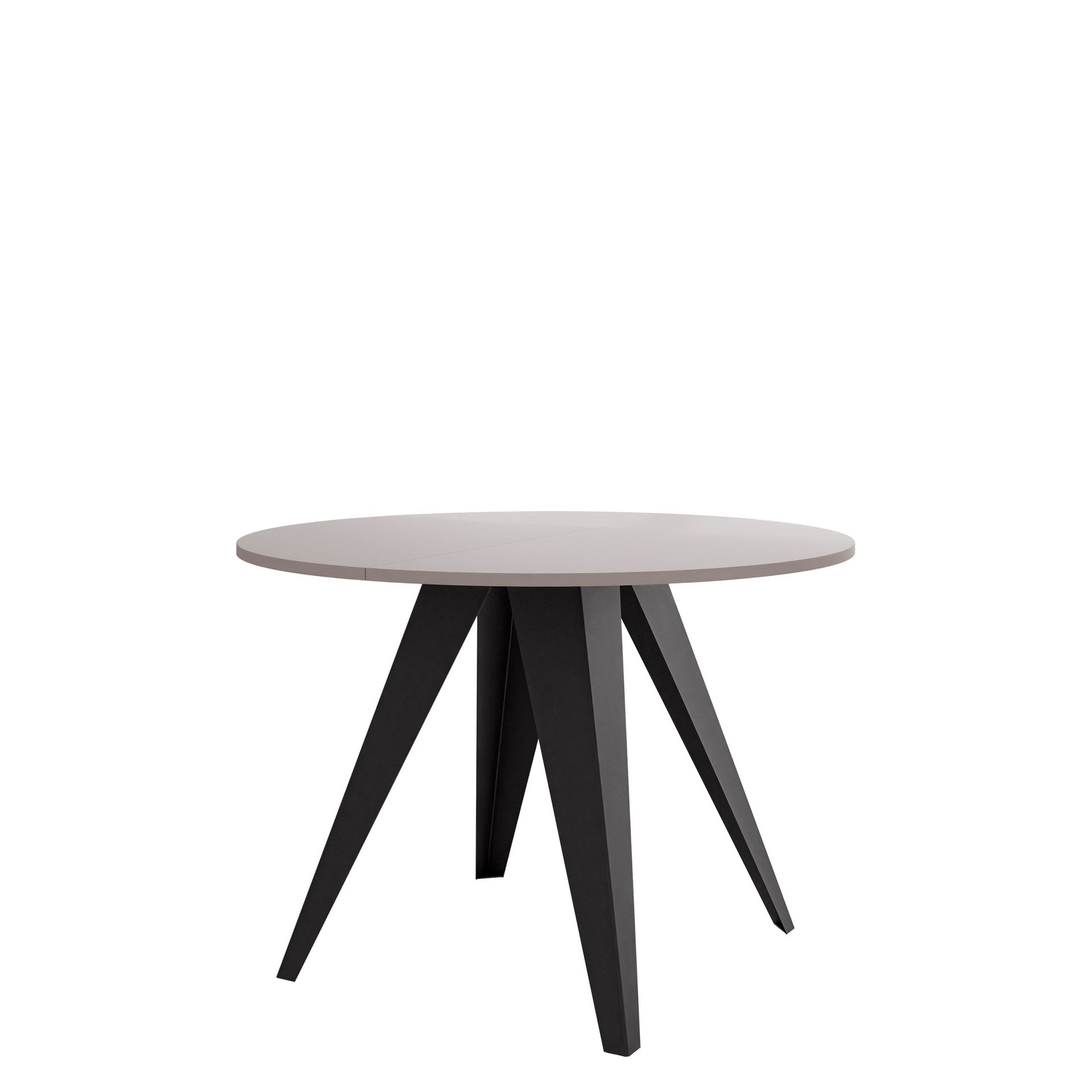 Hoban Spisebord rundt uttrekkbart 100-138 cm - svart, beige