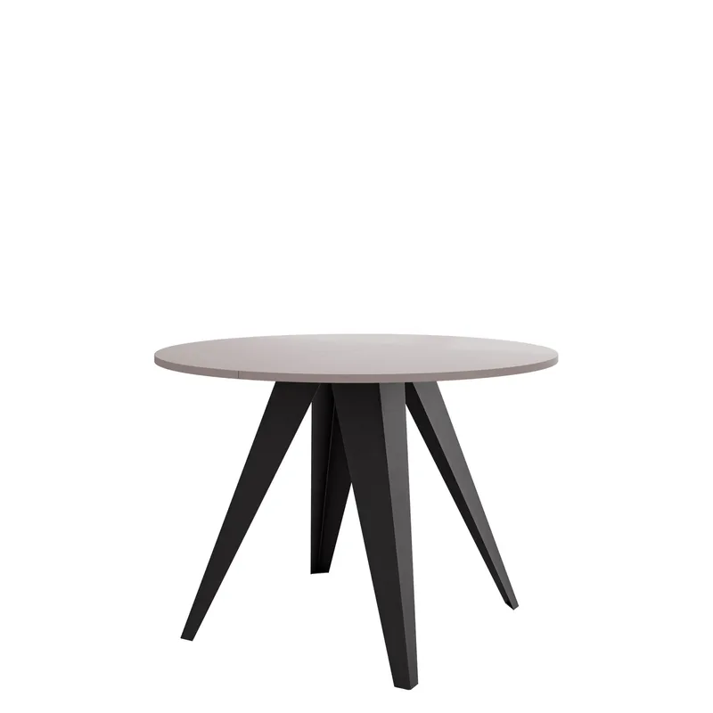 Hoban Spisebord rundt uttrekkbart 100-138 cm - svart, beige - Møbler - Bord - Spisebord & kjøkkenbord