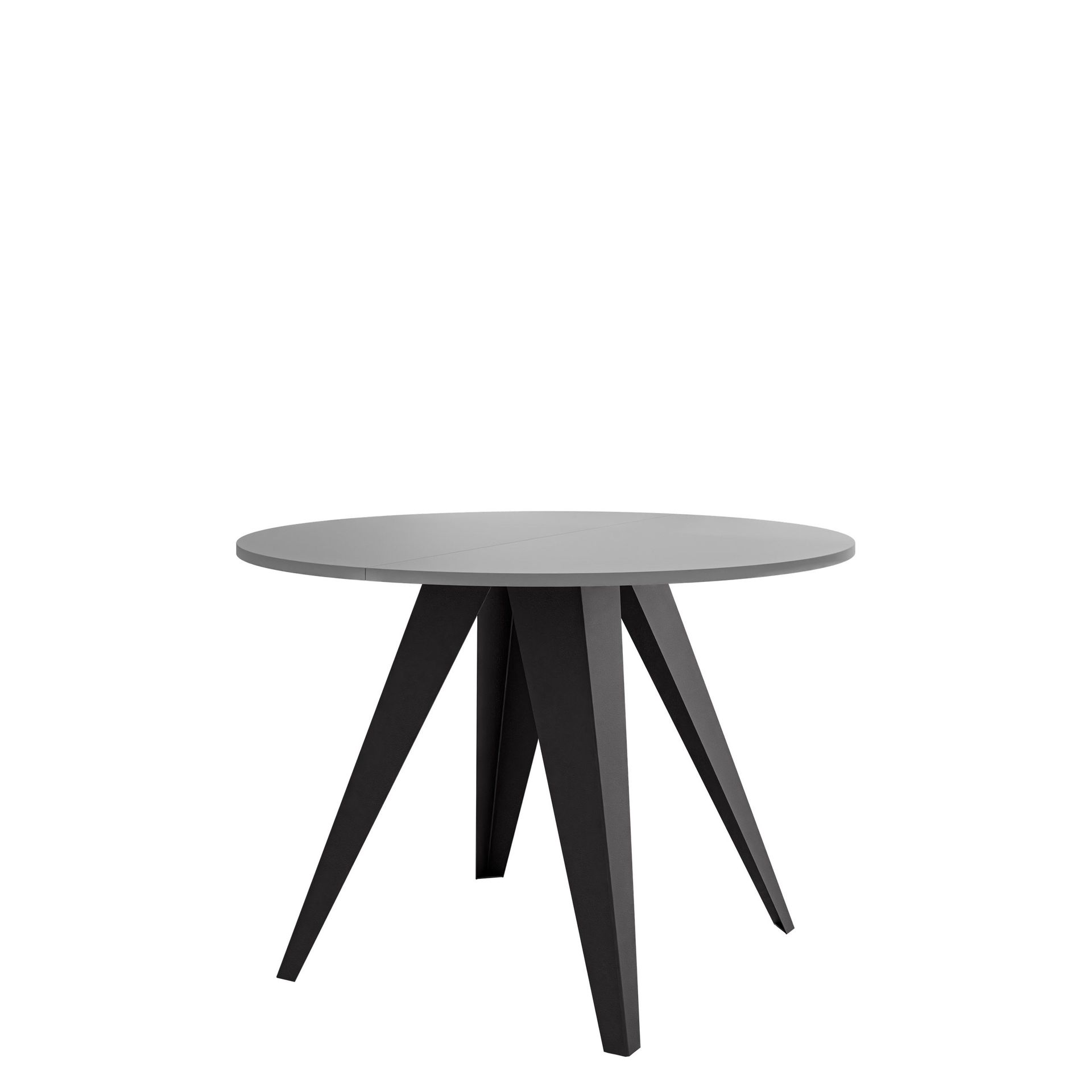 Hoban Spisebord rundt uttrekkbart 100-138 cm - svart, grå