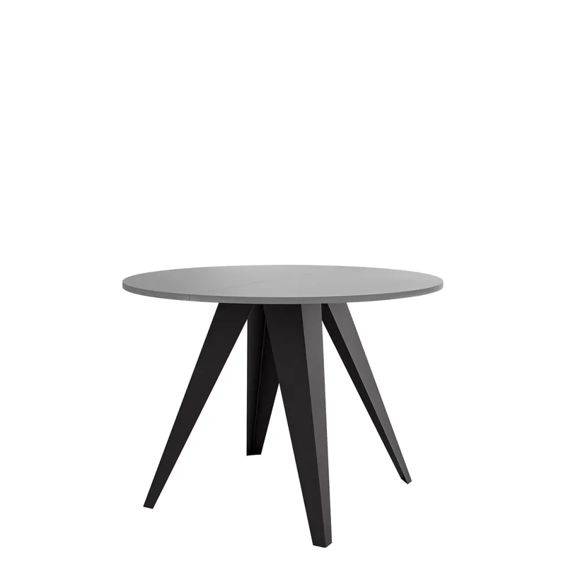 Hoban Spisebord rundt uttrekkbart 100-138 cm - svart, grå - Møbler - Bord - Spisebord & kjøkkenbord