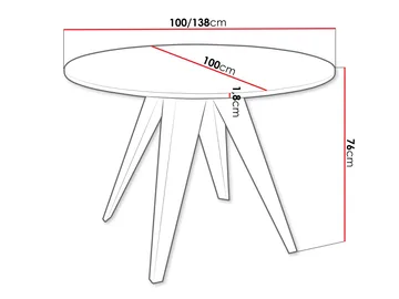 Hoban Spisebord rundt uttrekkbart 100-138 cm - Svart, hvit (hvit bordplate i marmor) - Møbler - Bord - Spisebord & kjøkkenbord