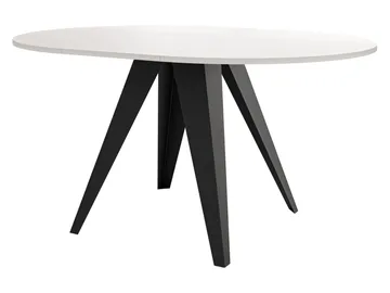 Hoban Spisebord rundt uttrekkbart 100-138 cm - Svart, hvit (hvit bordplate i marmor) - Møbler - Bord - Spisebord & kjøkkenbord