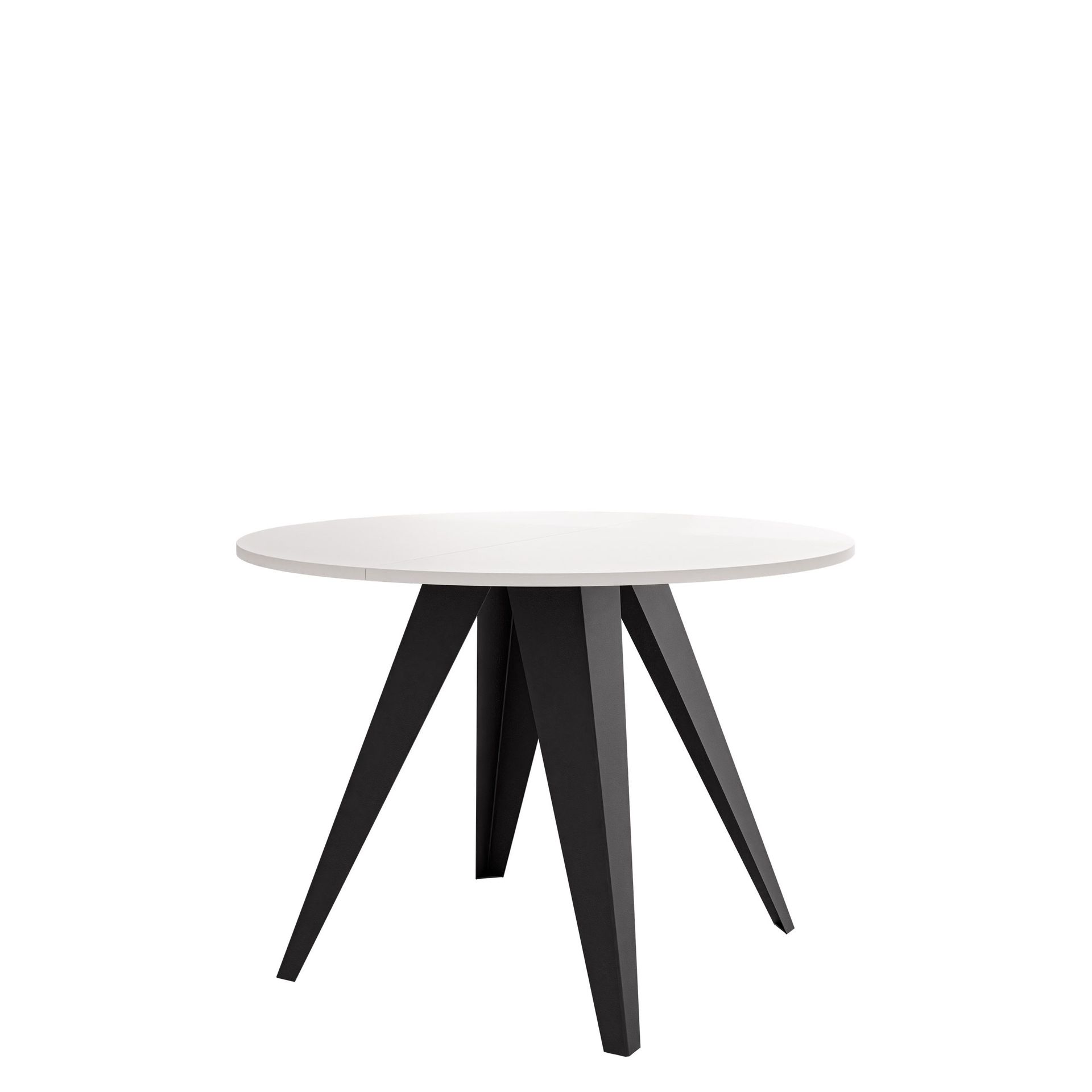 Hoban Spisebord rundt uttrekkbart 100-138 cm - svart, hvit