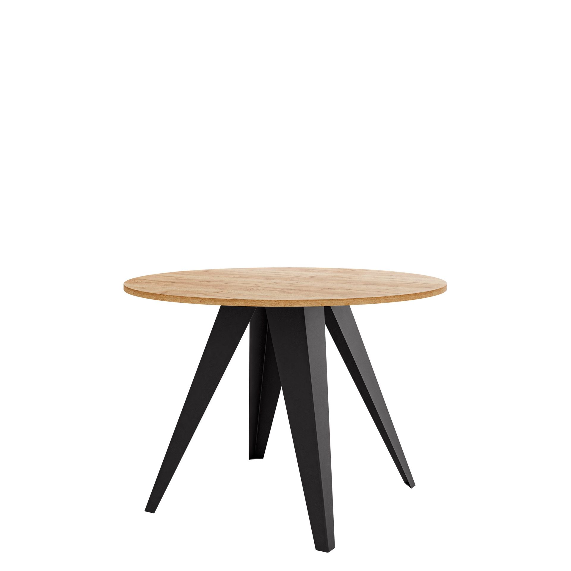 Hoban Spisebord rundt uttrekkbart 100-138 cm - svart, natur