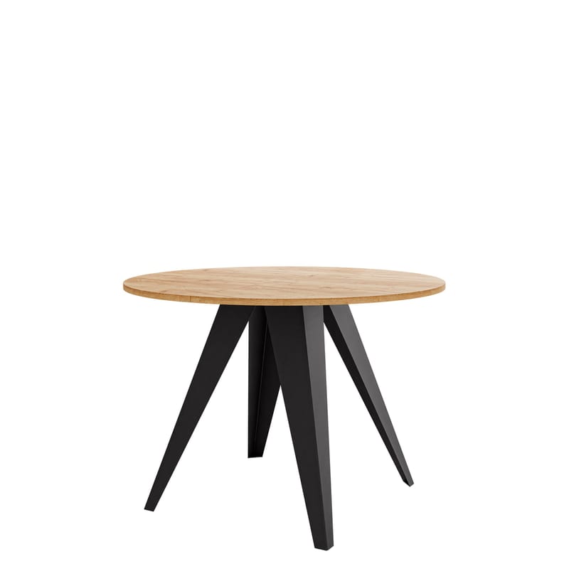 Hoban Spisebord rundt uttrekkbart 100-138 cm - svart, natur - Møbler - Bord - Spisebord & kjøkkenbord