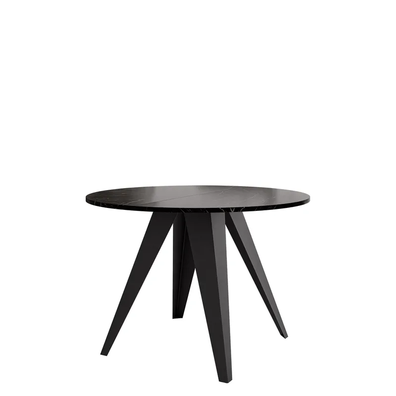 Hoban Spisebord rundt uttrekkbart 100-138 cm - svart (svart marmortopp) - Møbler - Bord - Spisebord & kjøkkenbord