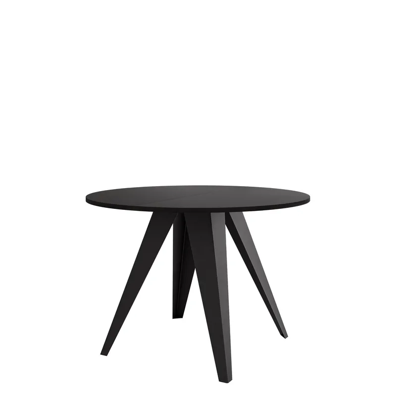 Hoban Spisebord rundt uttrekkbart 100-138 cm - Svart - Møbler - Bord - Spisebord & kjøkkenbord