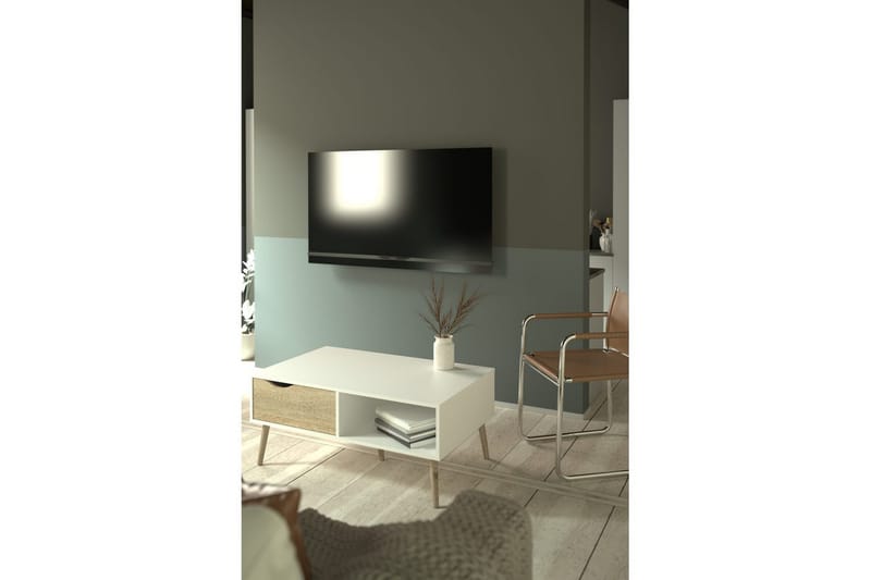 Hostafranc Sofabord 98,7 cm - Natur/Hvit - Møbler - Bord - Sofabord