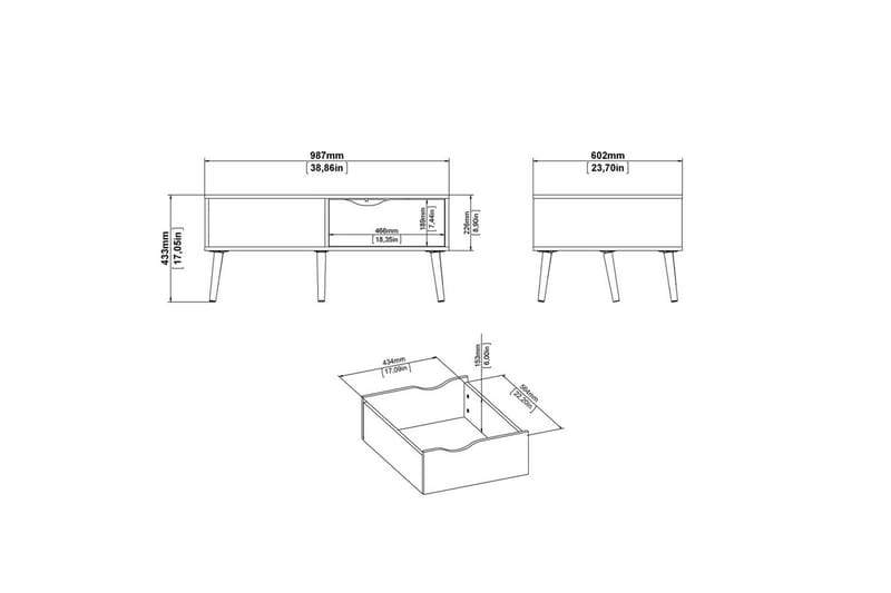 Hostafranc Sofabord 98,7 cm - Natur/Hvit - Møbler - Bord - Sofabord