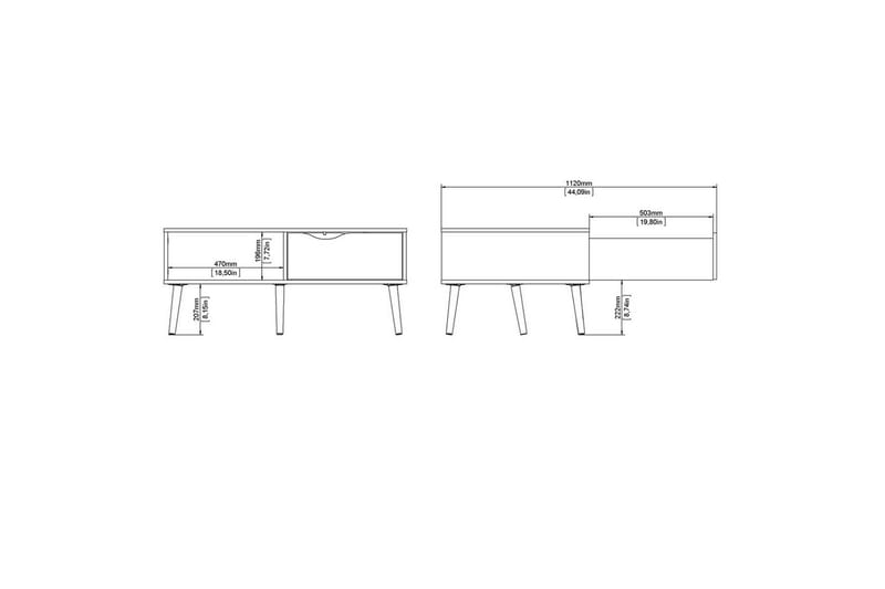 Hostafranc Sofabord 98,7 cm - Natur/Hvit - Møbler - Bord - Sofabord