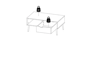 Hostafranc Sofabord 98,7 cm - Natur/Hvit - Møbler - Bord - Sofabord