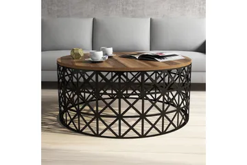 Hovdane Sofabord 90 cm Rundt - Brun/Svart - Møbler - Bord - Sofabord