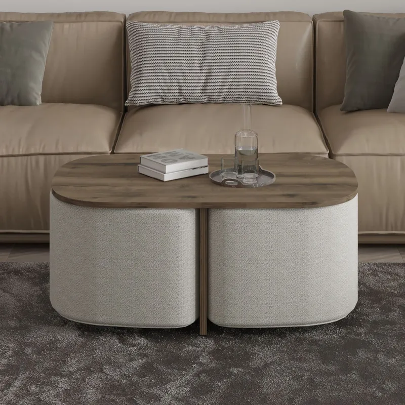 Hu Sofabordsett 90x42,9x45 cm - Antikk valnøtt - Møbler - Bord - Sofabord