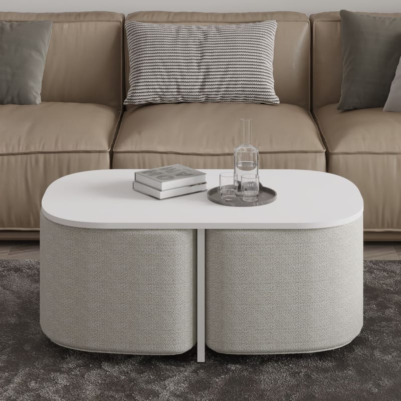 Hu Sofabordsett 90x42,9x45 cm - Hvit - Møbler - Bord - Sofabord