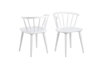 Ibiza Spisegruppe Rund 110 Cm + 4 Spisestuestoler - Hvit - Møbler - Bord - Spisegrupper