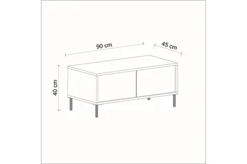 Imaj Salongbord 90 cm Rektangulært med Skuffer i Malt Tre - Beige - Møbler - Bord - Sofabord
