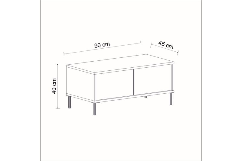 Imaj Salongbord 90 cm Rektangulært med Skuffer i Malt Tre - Beige - Møbler - Bord - Sofabord