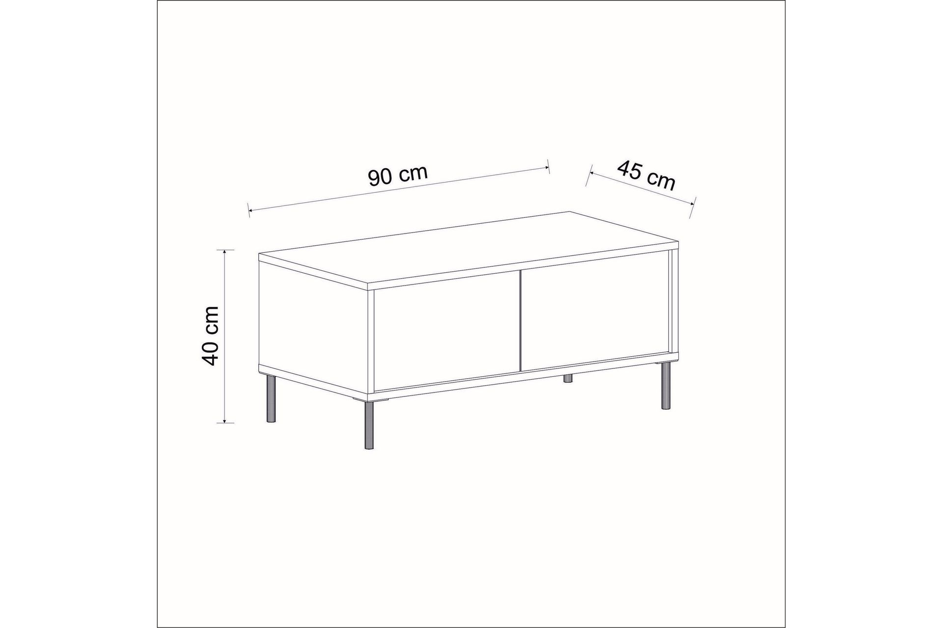 Imaj Sofabord 90 cm - Beige/Gull - Møbler - Bord - Sofabord