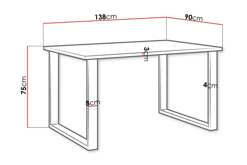 Imper Spisebord 138 cm - Mørkebrun - Spisebord & kjøkkenbord