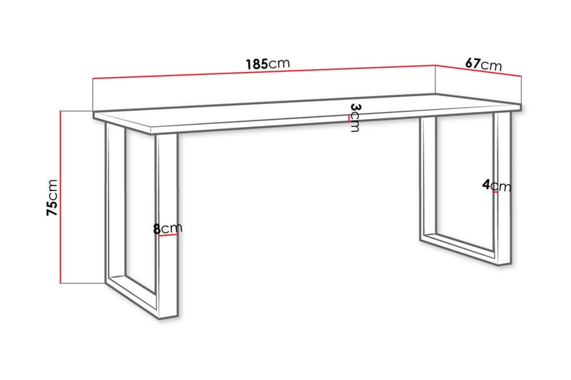 Imper Spisebord 185 cm - Teak - Spisebord & kjøkkenbord