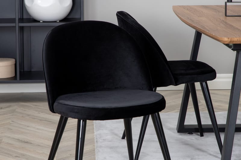 Inca spisegruppe 160 cm rektangulær med 4 Velvet-stoler - Møbler - Bord - Spisegrupper