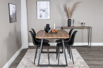 Inca Spisegruppe 160 cm Rektangulær med 4 Polar Stoler - Sort - Møbler - Bord - Spisegrupper