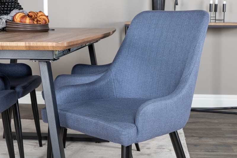 Inca Spisegruppe 160 cm Rektangulær med 4 Plaza Stoler - Sort - Møbler - Bord - Spisegrupper