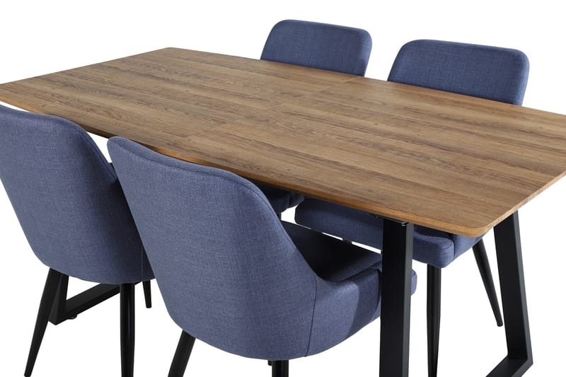 Inca Spisegruppe 160 cm Rektangulær med 4 Plaza Stoler - Sort - Møbler - Bord - Spisegrupper