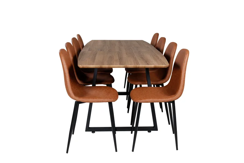 Inca spisegruppe 160 cm rektangulær med 8 Polar-stoler - Møbler - Bord - Spisegrupper