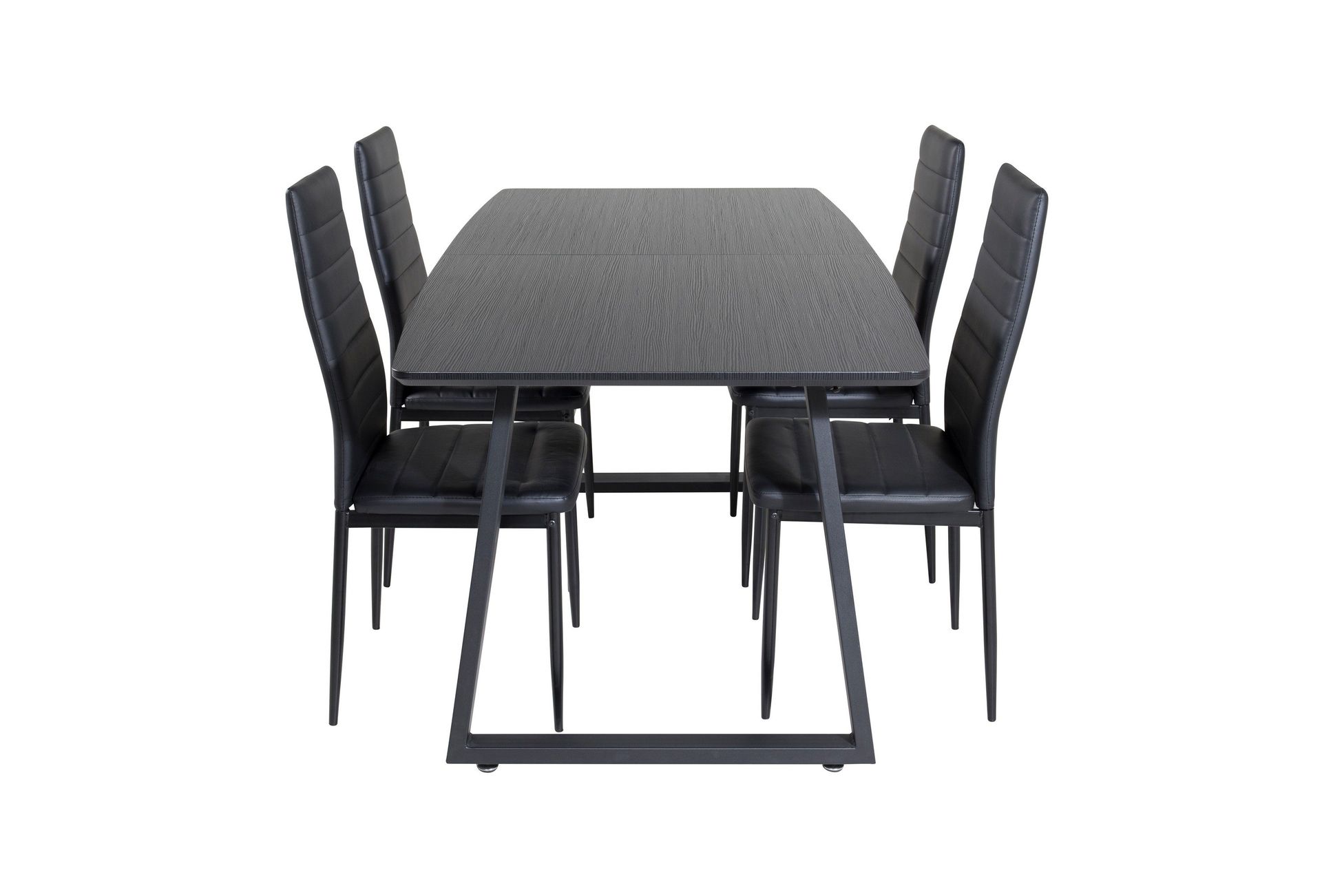 Inca spisegruppe uttrekkbar 160 cm rektangulær med 4 Slim-stoler -