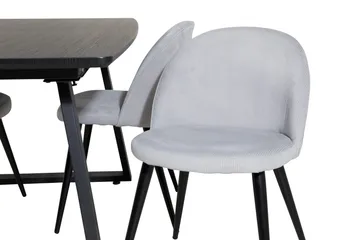 Inca spisegruppe uttrekkbar 160 cm rektangulær med 4 Velvet stoler - Møbler - Bord - Spisegrupper