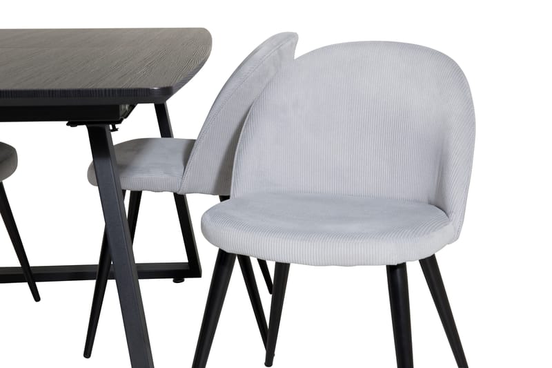 Inca spisegruppe uttrekkbar 160 cm rektangulær med 4 Velvet stoler - Møbler - Bord - Spisegrupper