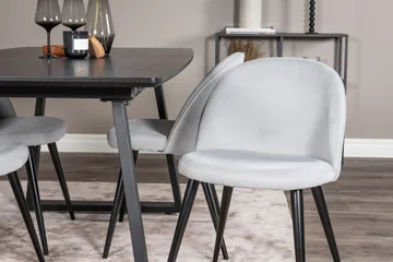 Inca spisegruppe uttrekkbar 160 cm rektangulær med 4 Velvet stoler - Møbler - Bord - Spisegrupper