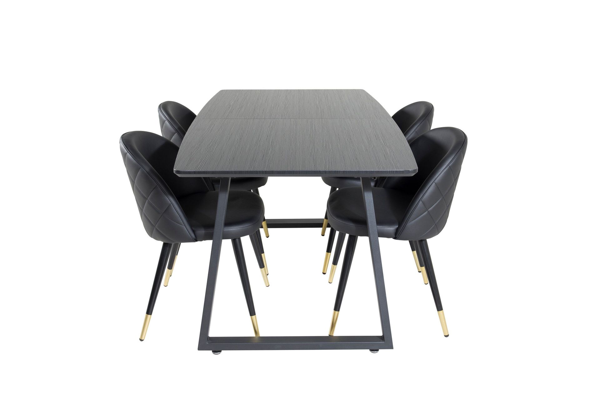 Inca spisegruppe uttrekkbar 160 cm rektangulær med 4 Velvet-stoler -