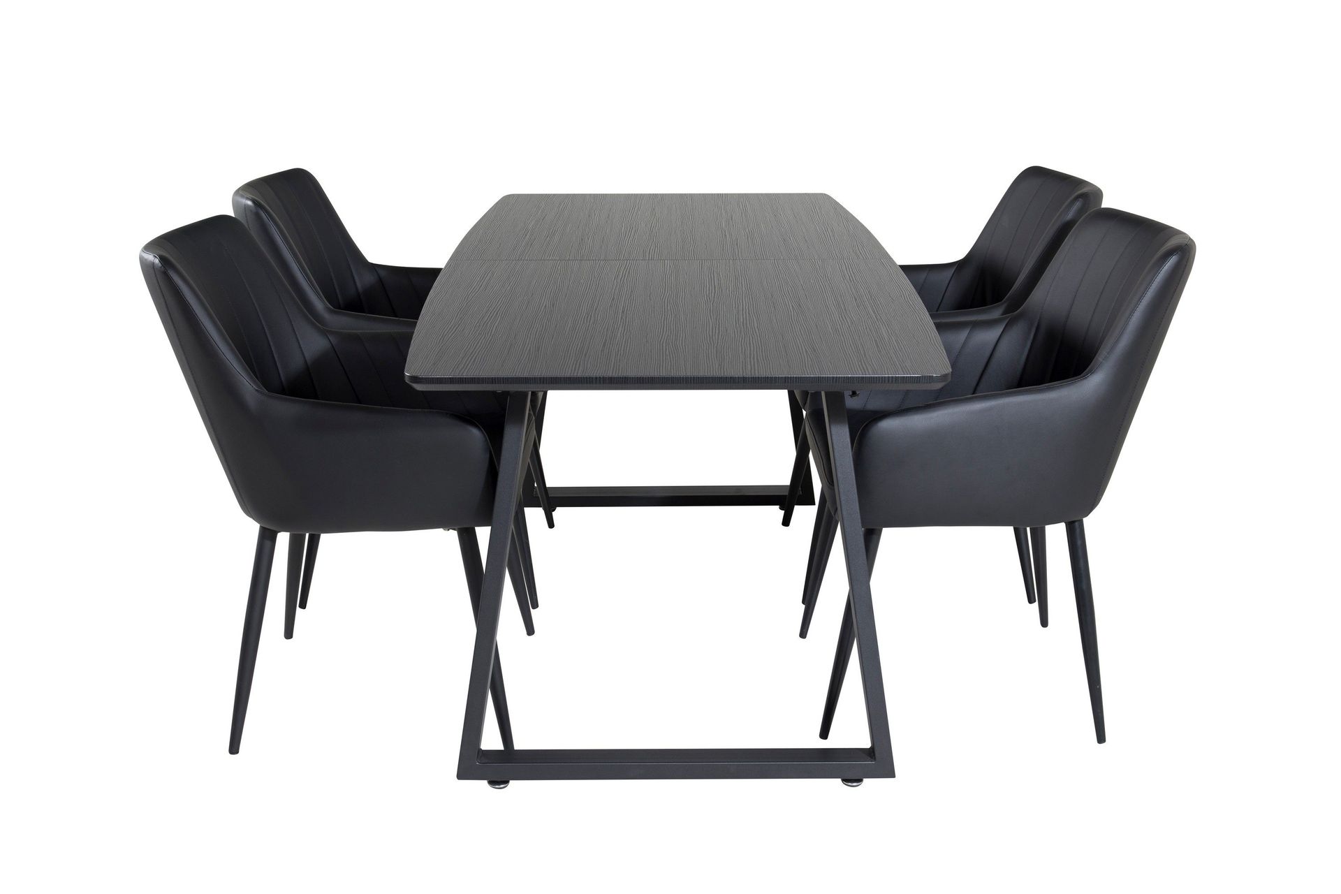 Inca uttrekkbar spisegruppe 160 cm rektangulær med 4 Comfort-stoler -