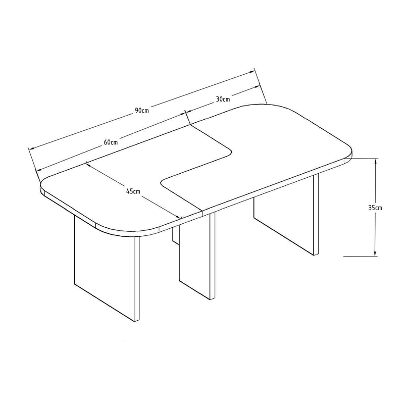 Iris Sofabordsett 90x35x45 cm - Hvit - Møbler - Bord - Sofabord