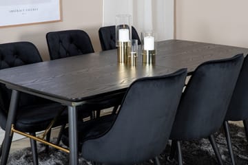 Irunea forlengbar spisegruppe 180 cm inkl. 6 Valera Lyx stoler - Svart - Møbler - Bord - Spisegrupper