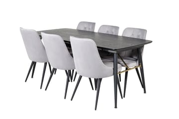 Irunea spisebord 180 cm med 6 stk. Valera Luksus fløyelsstoler - Møbler - Bord - Spisegrupper