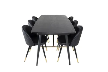 Irunea spisebord 180 cm med 6 stk. Valera spisestoler - Møbler - Bord - Spisegrupper