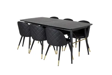 Irunea spisebord 180 cm med 6 stk. Valera spisestoler - Møbler - Bord - Spisegrupper