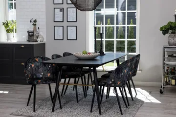 Irunea Uttrekkbar Spisegruppe 180 cm inkl. 6 Sedavi Stoler - Svart/Blå - Møbler - Bord - Spisegrupper