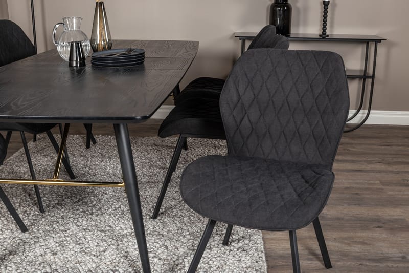 Irunea Uttrekkbar Spisegruppe 180 cm inkl. 6 Sumoas Stoler - Svart - Møbler - Bord - Spisegrupper