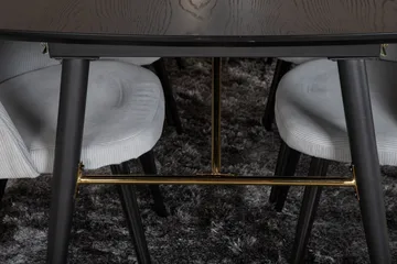 Irunea Uttrekkbar Spisegruppe 180 cm inkl. 6 Valeri Stoler - Svart/Grå/Kordfløyel - Møbler - Bord - Spisegrupper