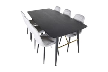 Irunea uttrekkbar spisegruppe 180 cm inkl. 6 Ypas stoler - Grå/Svart - Møbler - Bord - Spisegrupper