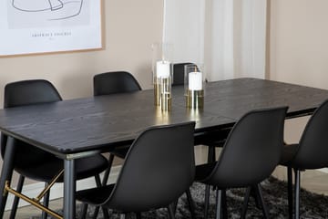 Irunea uttrekkbar spisegruppe 180 cm inkl. 6 Ypas stoler - Svart - Møbler - Bord - Spisegrupper