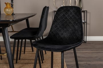Irunea uttrekkbar spisegruppe 180 cm inkl. 6 Ypas stoler - Svart - Møbler - Bord - Spisegrupper