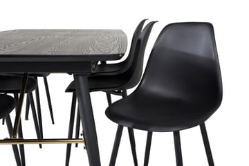 Irunea uttrekkbar spisegruppe 180 cm inkl. 6 Ypas stoler - Svart - Møbler - Bord - Spisegrupper
